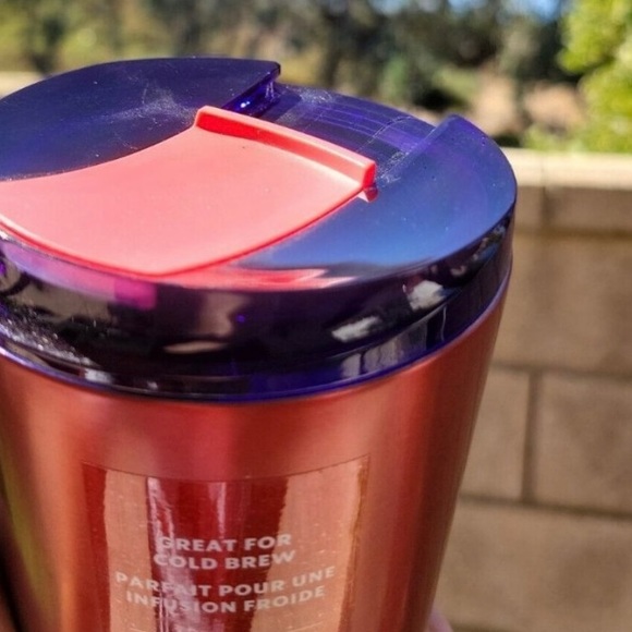 Starbucks Watermelon Cold Brew Cup Blue Gradient Stainless Steel Tumbler 16oz - Picture 13 of 16